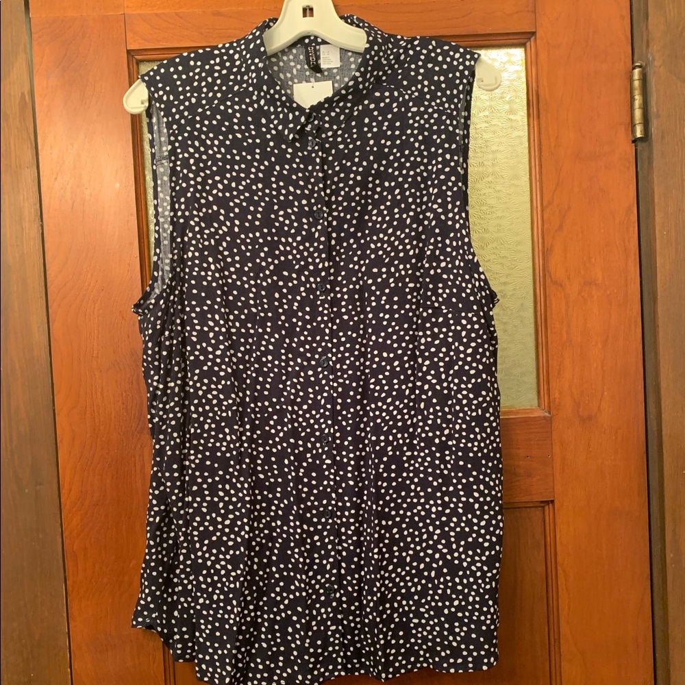 Polka Dot Button Down Blouse